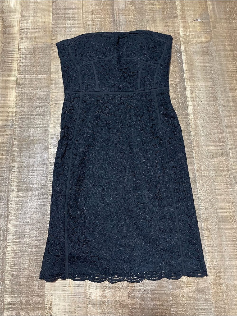 Diane Von Furstenberg Strapless Black Lace Sheath Dress